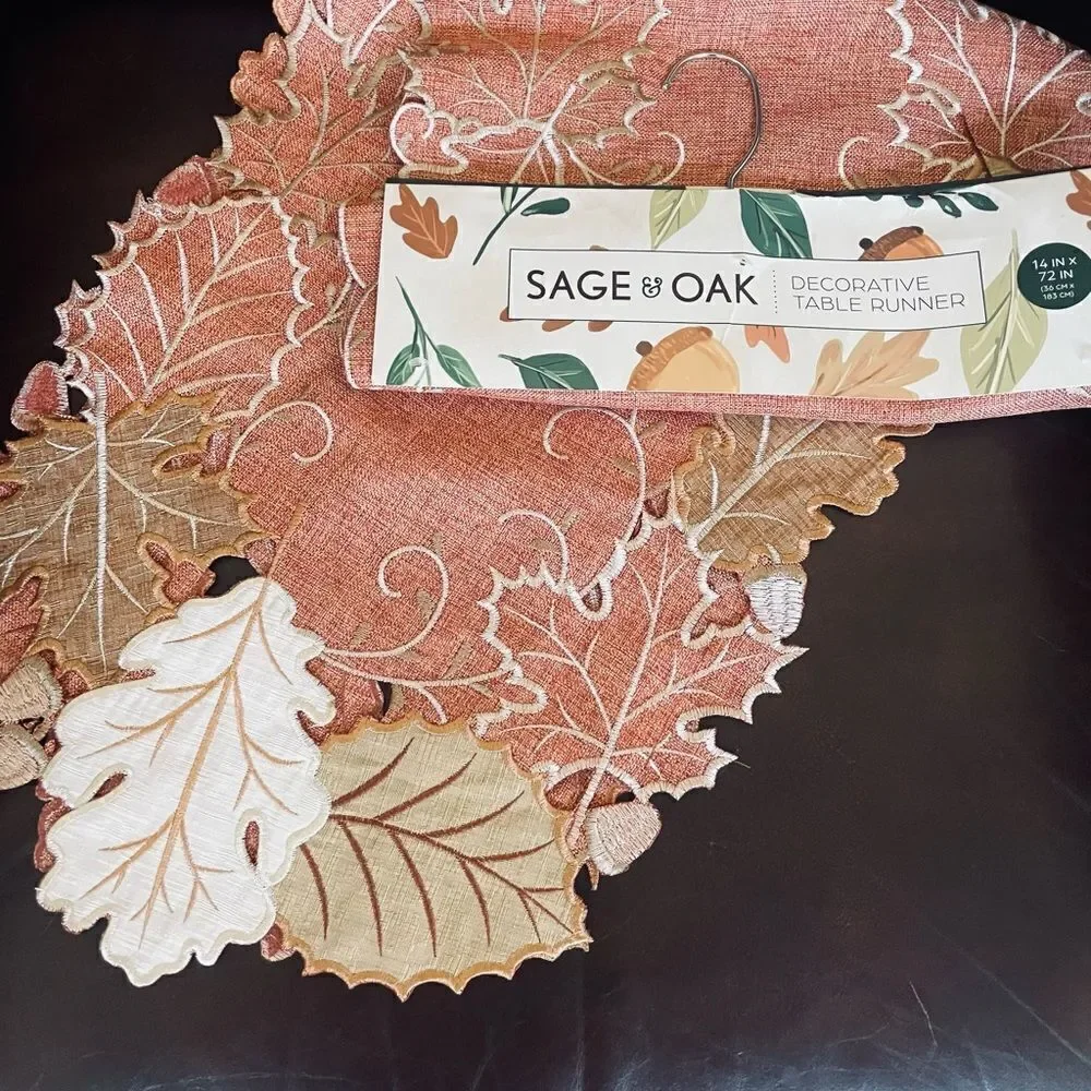 Fall Autumn Leaves Cutout Table Runner